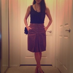 Maybe olive brown skirt