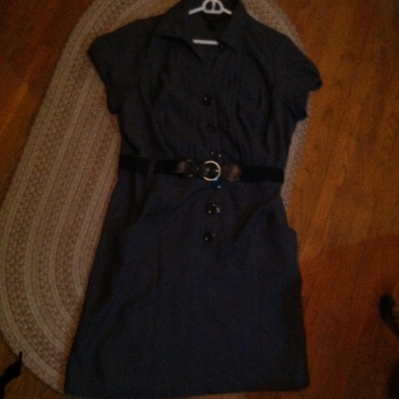 SOLD!!!!!  Charcoal, button-down shirt dress