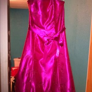 Pink sequined formal dress