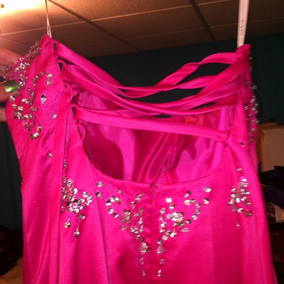 pink and sequins prom dress - Picture 3 of 4