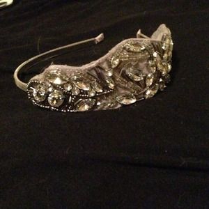 Gray and silver beaded headband