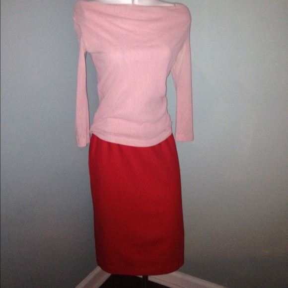 SOLD Red vintage wool skirt