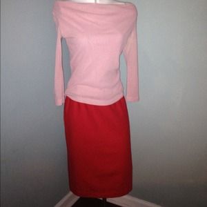 SOLD Red vintage wool skirt