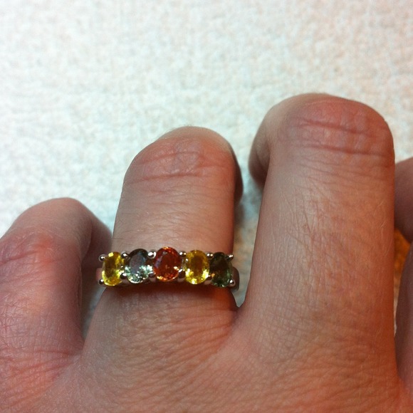 ATGW 1.63cts of Multi Sapphire Sterling Silver Rin