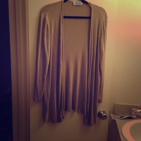 Tan Distressed Cardigan - Picture 1 of 3