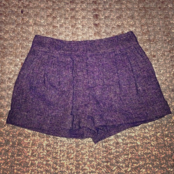 Purple tweed shorts