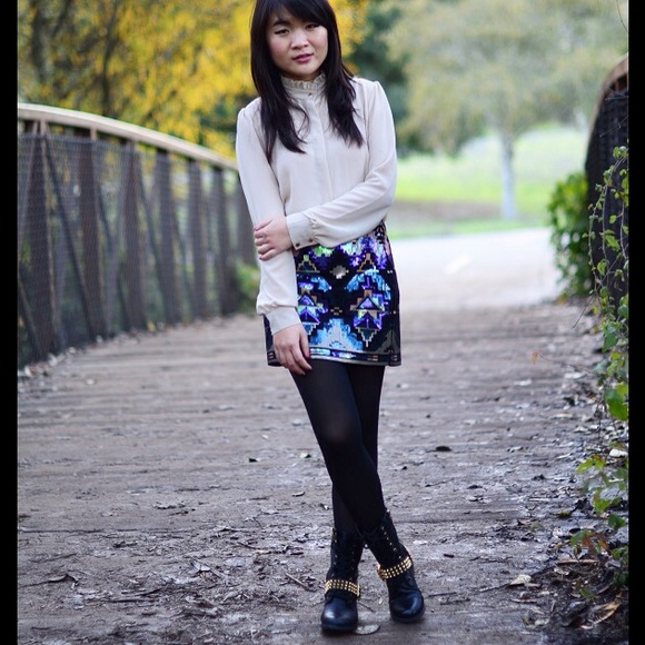 Black Stud Leather Biker Motorcycle Lace Up Boots - Picture 2 of 4