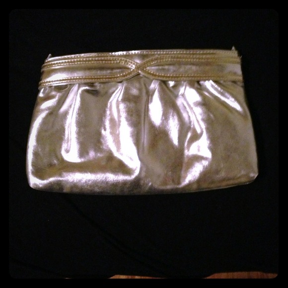 Silver metallic clutch