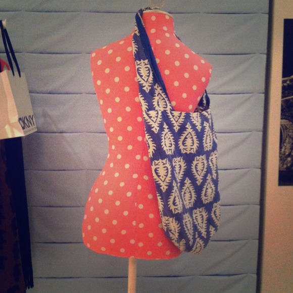 Blue and White Tote