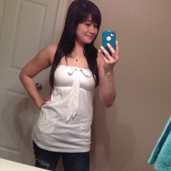 White strapless
