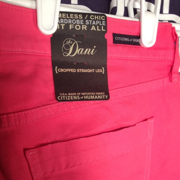 Citizens of Humanity cropped straight pink denim