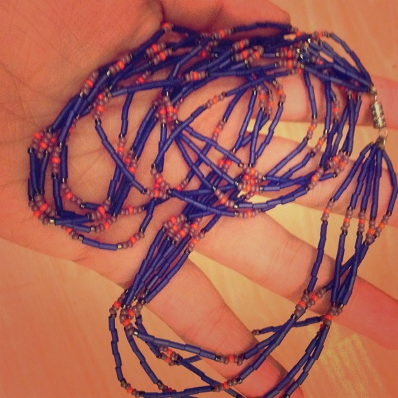 Handmade muli-strand seed bead necklace