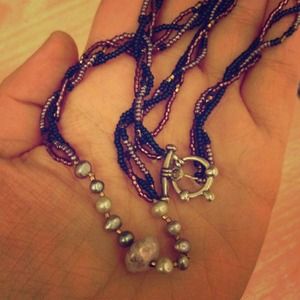 Real natural pearl Braided necklace