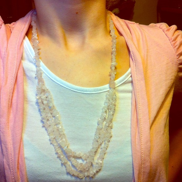 Rose & Amethyst strings beaded necklace 28" 900cts