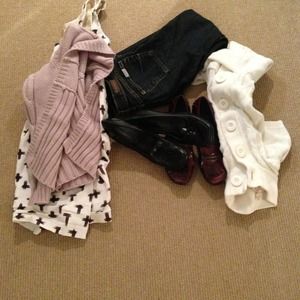 SOLD! Bundle! Jeans, shoes, sweaters, dress