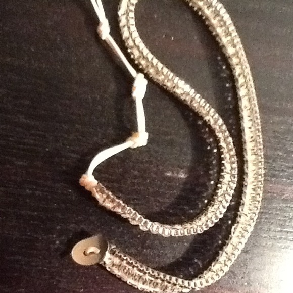 White silver adjustable wrap bracelet