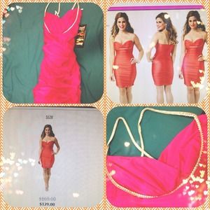 Atria, hot pink dress