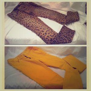 ❤BUNDLED❤ Leopard  pants& yellow pants🐱, blazer