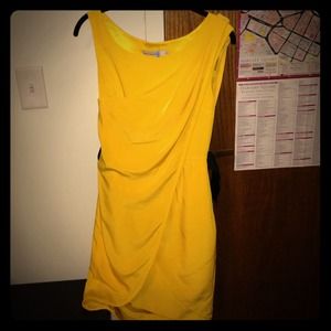 Karen Millen bright yellow silk dress size 2/4