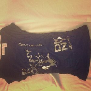 DKNY black scrunchy top