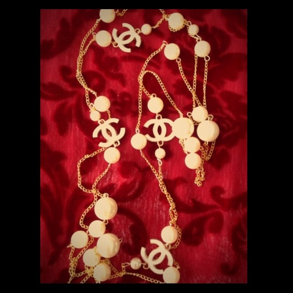 💕TRADED💕Chanel inspired necklace gold chain & CC