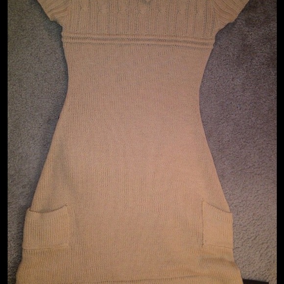 Sand colored knit sweater dress. - Picture 2 of 3