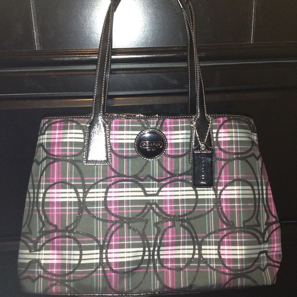 Coach tartan framed shopper 👜👜🎀🎀🎀🎀