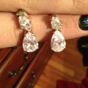 Diamond tear drop earrings.