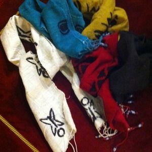 6in wide handcrafted mud cloth scarf