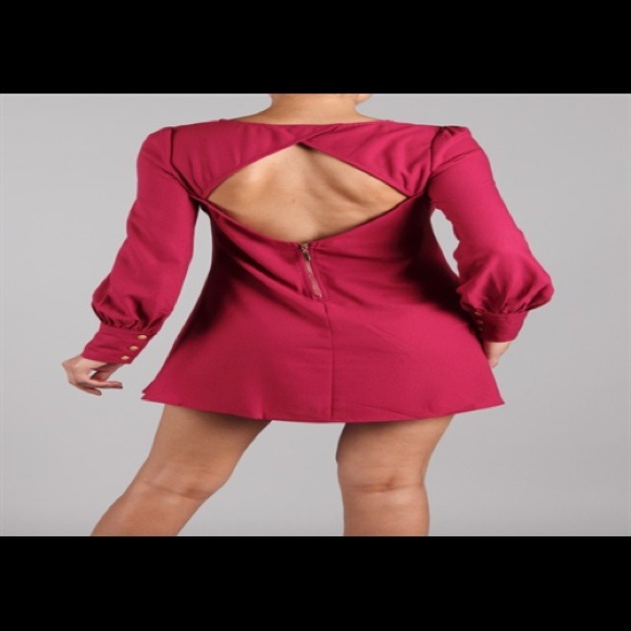 🎀Magenta Flared Diamond Back Tunic🎀 - Picture 2 of 3