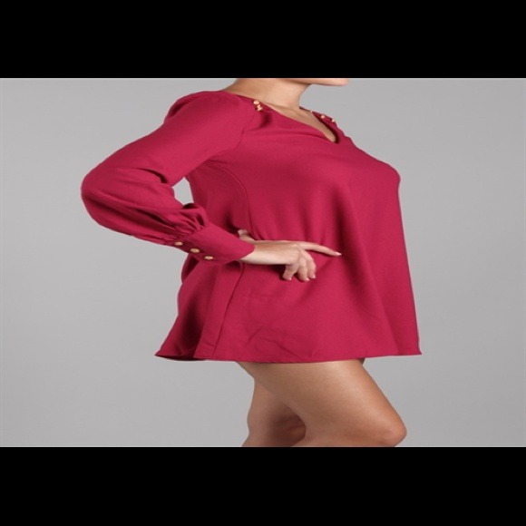 🎀Magenta Flared Diamond Back Tunic🎀 - Picture 3 of 3