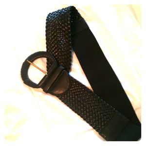 Brown woven leather Belt