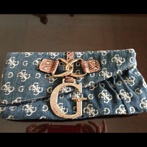 Guess denim clutch