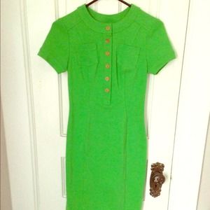 Diane Von Furstenberg retro-style dress in lime.