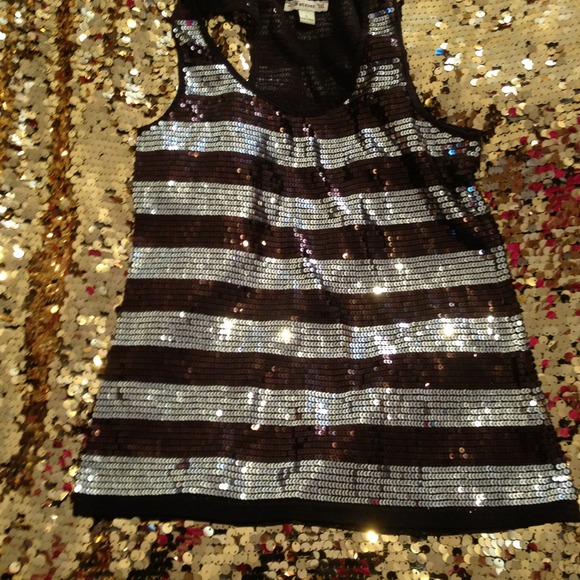 Brown and Silver Sequin Tank