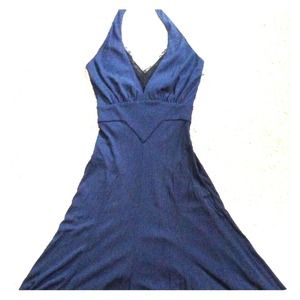 Dianne Von Furstenberg navy blue, formal dress.
