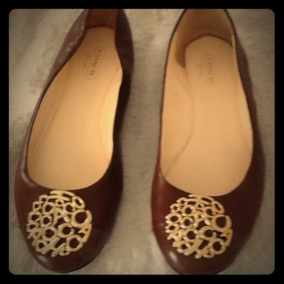 Coach Brown leather flats