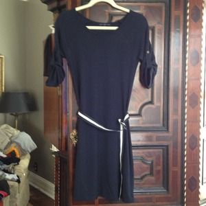 Gap navy cotton dress with striped belt