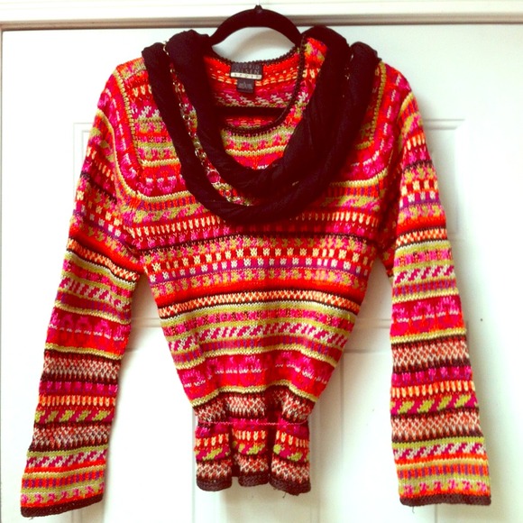 Multi-colored pullover sweater