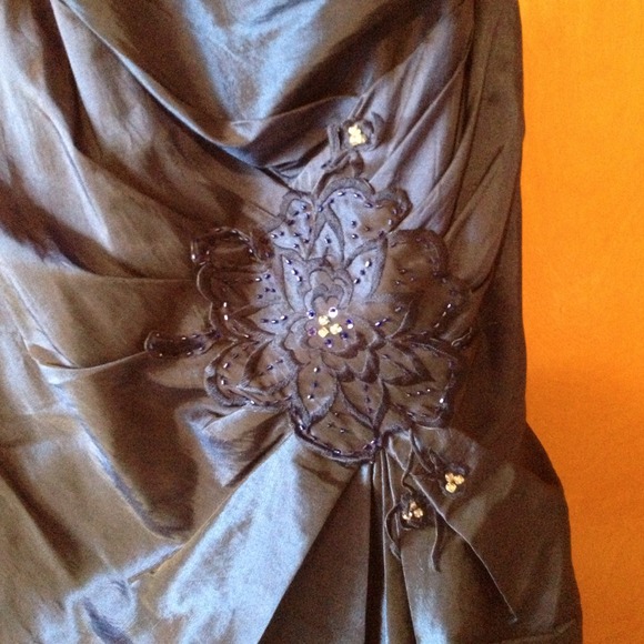 Beautiful Royal Blue Taffeta Prom Dress - Picture 3 of 4