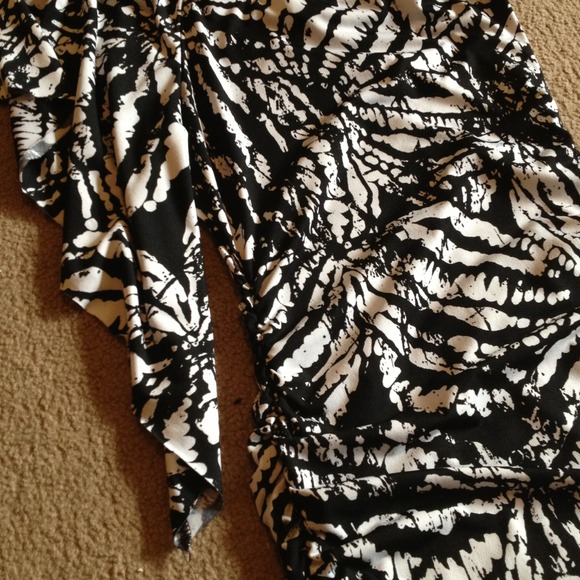 One Shoulder Dress with Kimono Sleeve - Picture 2 of 4