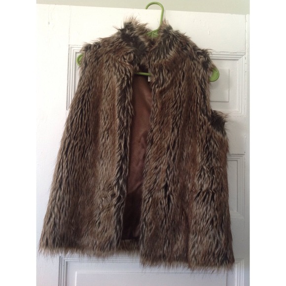 Faux fur vest.