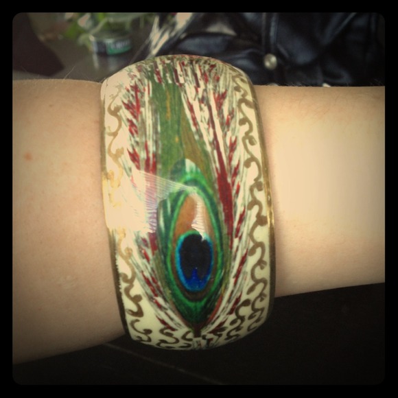 Peacock Feather Bangle