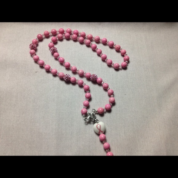 Breast Cancer Survivor Rosary Necklace - Picture 2 of 3