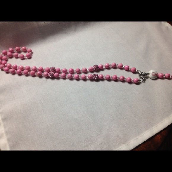 Breast Cancer Survivor Rosary Necklace - Picture 3 of 3