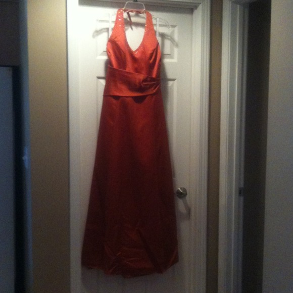 Beautiful burnt orange Alfred Angelo dress