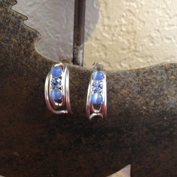 Beautiful earrings with blue gems