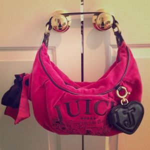 Hot pink Velour Authentic Juicy Couture shoulder