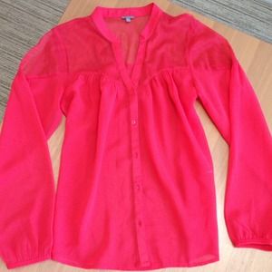 Coral Sheer Blouse