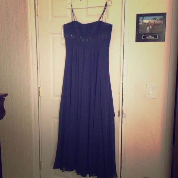 Navy blue evening gown
